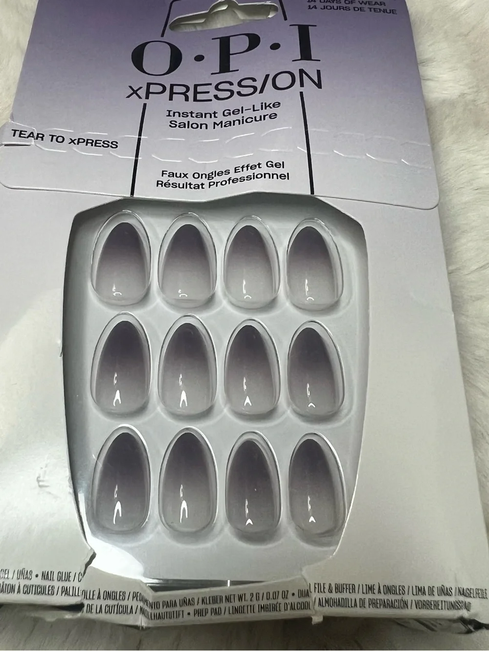 OPI Lavender Ombre Almond Press-On Nails